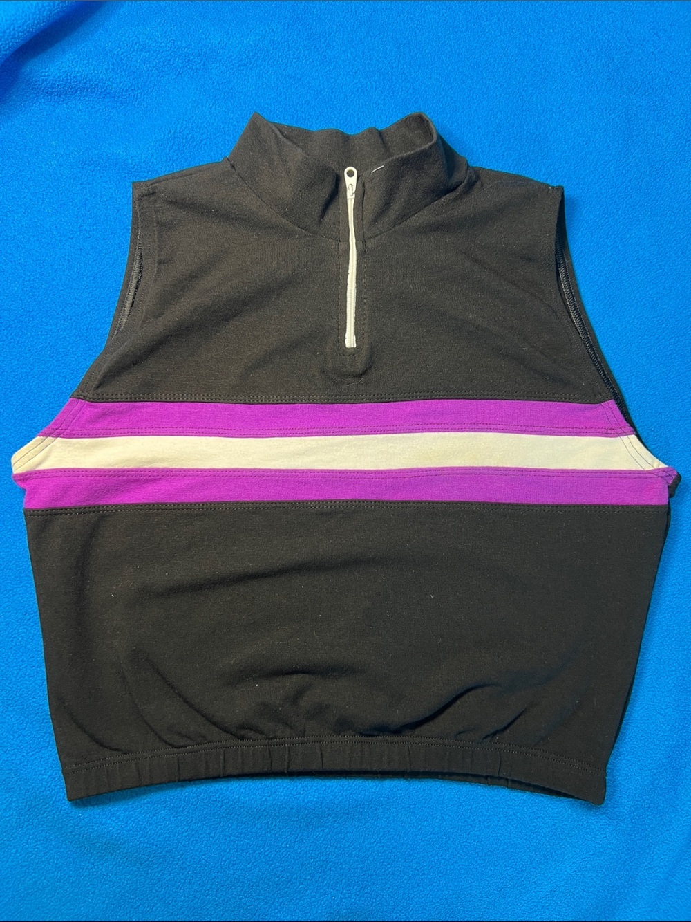 Marcea Sport Stripe Crop Shell L Cheer & Dance Top